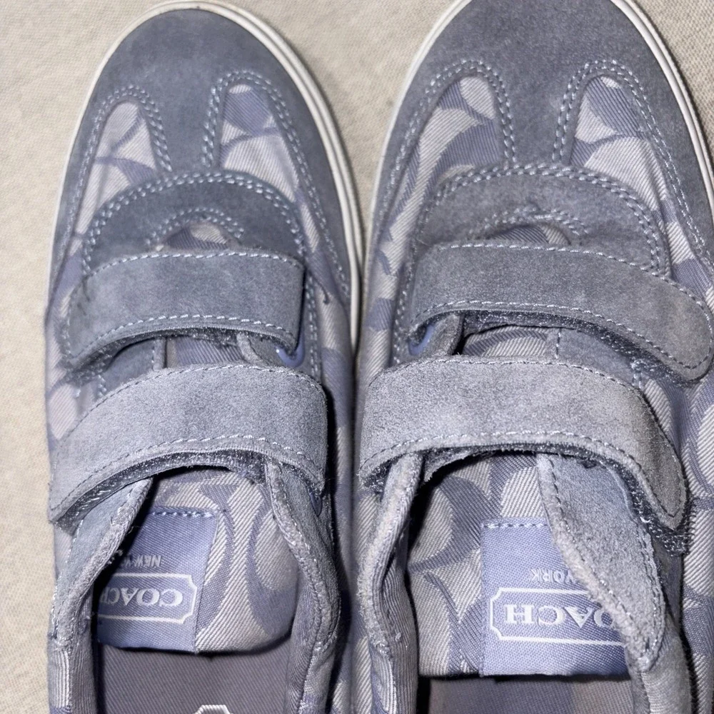 Coach Priya Signature Suede Trim Hook Loop Canvas Sneakers in lilac Size‎ 8 US